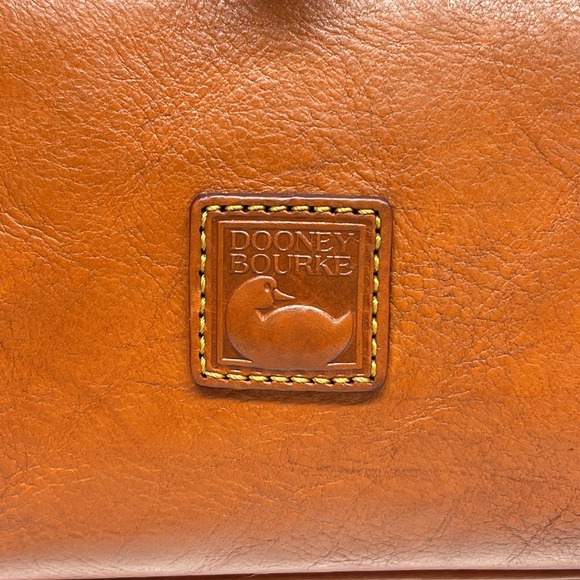 Dooney & Bourke Florentine Flap Tab Satchel Medium Ginger Italian Leather - Picture 5 of 16